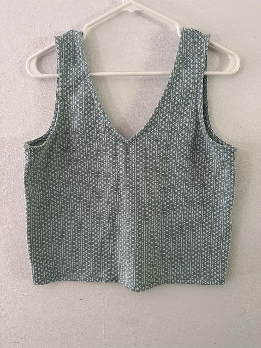 Madewell Blue Green Patterned V-Neck Tank Sz S